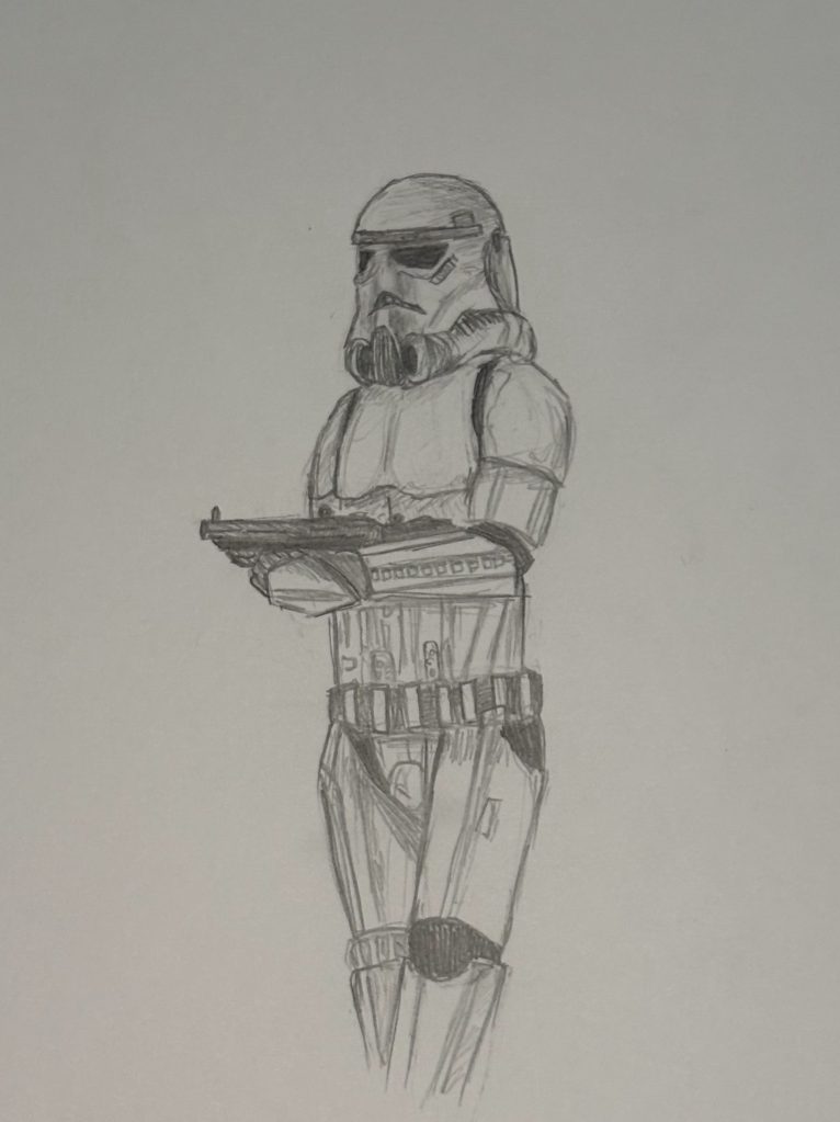 Storm trooper, star wars, pencil drawing, elsa huet