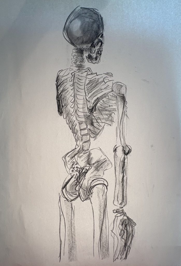 Charcoal Skeleton, Rear view