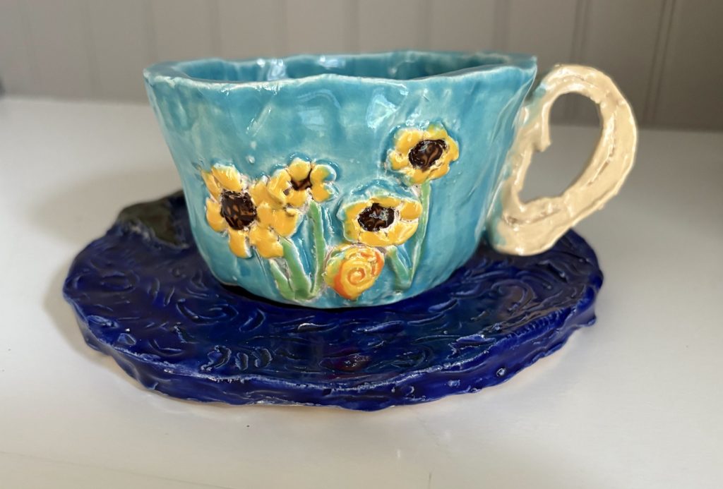 Vincent Van Gogh Starry Night, ceramics, pottery, tea cup and saucer
